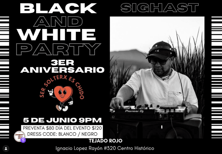 Black and White Party 3er aniversario @sersolterxeschido